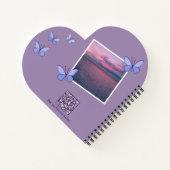 QR Code Blue Butterfly Flutter Journal Notizblock (Rückseite)