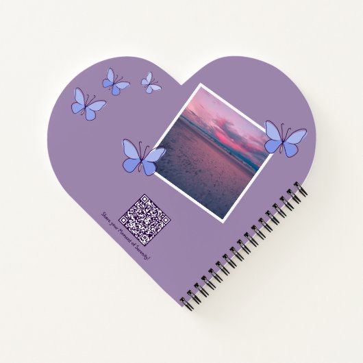 QR Code Blue Butterfly Flutter Journal Notizblock (Rückseite)