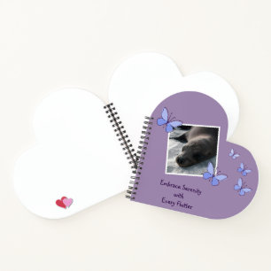 QR Code Blue Butterfly Flutter Journal Notizblock