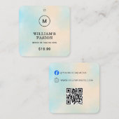 QR-Code | Blue Cloud Label Price Hang Tag (Vorne/Hinten)