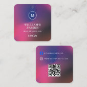QR-Code | Blue Cloud Label Price Hang Tag (Vorne/Hinten)