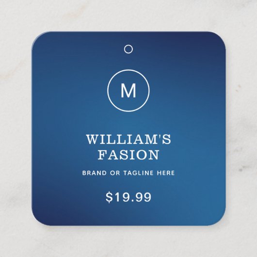 QR-Code | Blue Cloud Label Price Hang Tag (Vorderseite)