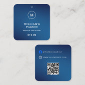 QR-Code | Blue Cloud Label Price Hang Tag (Vorne/Hinten)