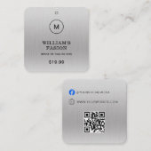 QR-Code | Blue Cloud Label Price Hang Tag (Vorne/Hinten)