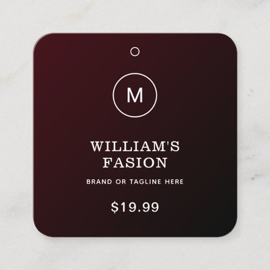 QR-Code | Blue Cloud Label Price Hang Tag (Vorderseite)