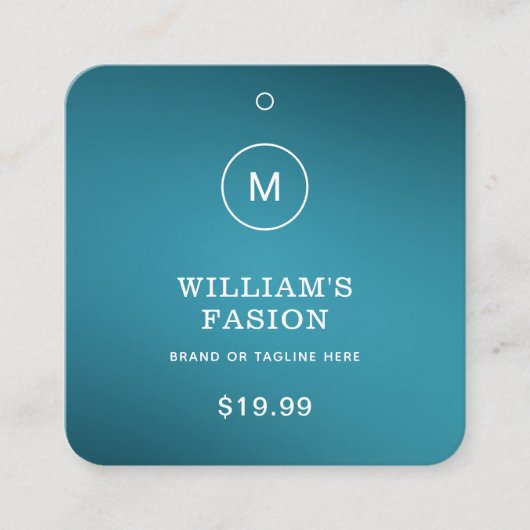 QR-Code | Blue Cloud Label Price Hang Tag (Vorderseite)