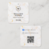 QR-Code | Blue Cloud Label Price Hang Tag (Vorne/Hinten)