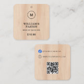 QR-Code | Blue Cloud Label Price Hang Tag (Vorne/Hinten)
