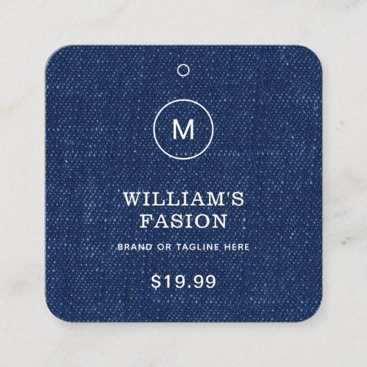 QR-Code | Blue Cloud Label Price Hang Tag (Vorderseite)