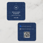 QR-Code | Blue Cloud Label Price Hang Tag (Vorne/Hinten)