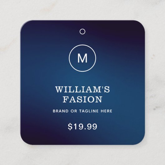 QR-Code | Blue Cloud Label Price Hang Tag (Vorderseite)