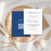 QR Code Blue Floral UAWG Online Hochzeitdetails Begleitkarte