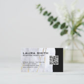 QR-Code / Blue Gold-Business-Karte aus Marmor Visitenkarte (Stehend Vorderseite)