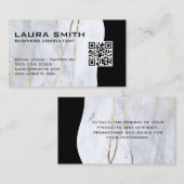 QR-Code / Blue Gold-Business-Karte aus Marmor Visitenkarte (Vorne/Hinten)