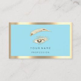 Qr-Code Blue Gold Frame für Eyelash-Brow-Makeup-Lo Visitenkarte