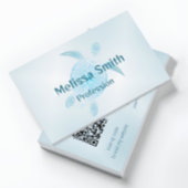 QR-Code | Blue Metallic Tribal Turtle Visitenkarte