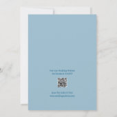 QR Code Blue Ocean Palm Tree Beach Wedding Einladung (Rückseite)