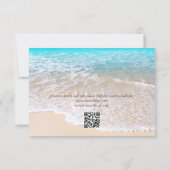 QR Code Blue Ocean Waves Tropical Beach Wedding Save The Date (Rückseite)