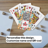 QR-code Blue Orange Grunge Circle Abstract Modern Spielkarten