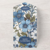 QR Code Blue Periwinkle Wildblumen Hochzeit All In One Einladung (Außenbereich)
