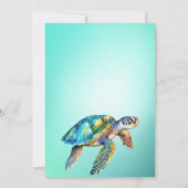 QR Code Blue Sea Turtle Beach Cleanup-Ereignis Einladung (Rückseite)