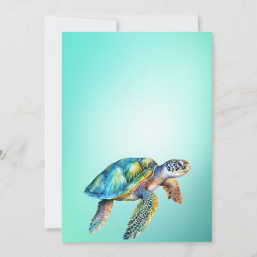 QR Code Blue Sea Turtle Beach Cleanup-Ereignis Einladung (Rückseite)