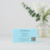 QR Code Blue Swimming Pool Water Pool Contractor Visitenkarte (Stehend Vorderseite)