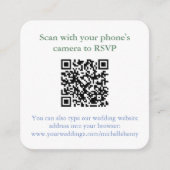 QR Code Blue White Christmas RSVP Begleitkarte (Vorderseite)