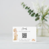 *~* QR-Code Blumenbeauty Salon Wellness-Center Wom Visitenkarte (Stehend Vorderseite)