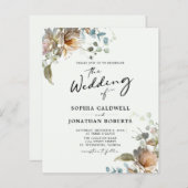 QR-Code Blumenkalligrafie Einladung (Vorne/Hinten)