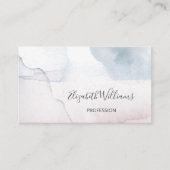 QR Code Blush Dusty Blue Watercolor Hintergrund Visitenkarte (Vorderseite)