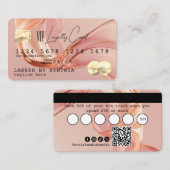 QR-Code Blush Modern Business Loyalty Credit Card Visitenkarte (Vorne/Hinten)