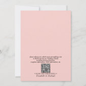 QR Code Blush Pink Classic Monogram Wedding Einladung (Rückseite)