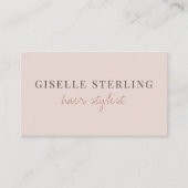 QR Code Blush Pink Hair Stylist Visitenkarte (Vorderseite)
