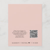 QR Code Blush Pink Hochzeitsempfehlung einladen (Rückseite)