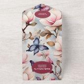 QR Code Blush Pink Magnolia Blumenzehen All In One Einladung (Außenbereich)