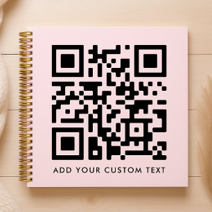QR Code   Blush Pink Minimalist Simple Scan Me Notizblock
