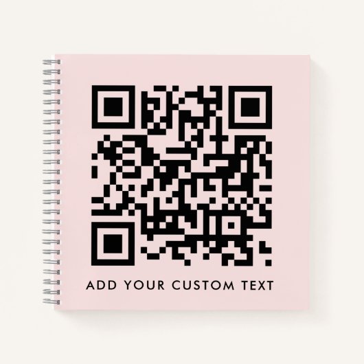 QR Code | Blush Pink Minimalist Simple Scan Me Notizblock (Vorderseite)