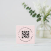 QR-Code | Blush Pink Modernes Beruflich Quadratische Visitenkarte (Stehend Vorderseite)