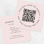 QR-Code | Blush Pink Modernes Beruflich Quadratische Visitenkarte