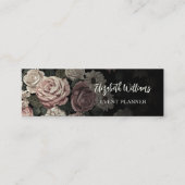 QR Code | Blush Rosen Schwarz Mini Visitenkarte (Vorderseite)