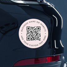 QR-Code | Blütenrosa Moderner Rundstoßer Auto Magnet