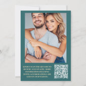 QR Code Boho Chic Retro farbenfrohe Blumenhochzeit Einladung (Rückseite)