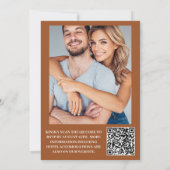 QR Code Boho Chic Retro Floral Wedding Einladung (Rückseite)