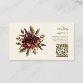 Qr code Boho Herbstliche Wildblume Botanische Hoch Begleitkarte (Vorderseite)