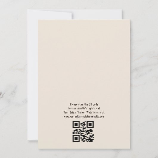 QR Code Boho Liebe Braut Brautparty Einladung (Rückseite)