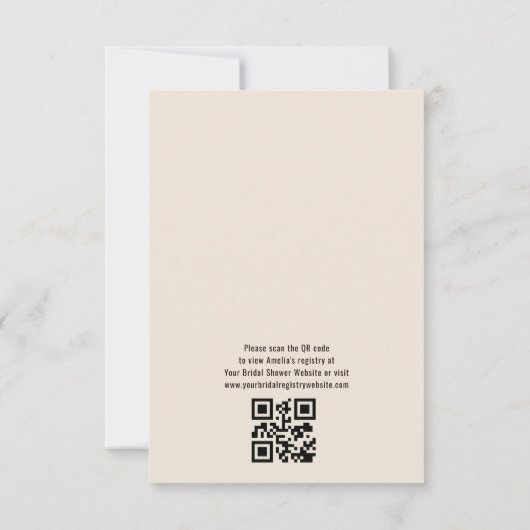 QR Code Boho Liebe Braut Brautparty Einladung (Rückseite)