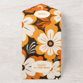 QR Code Boho Retro Floral Wedding All In One Einladung (Außenbereich)