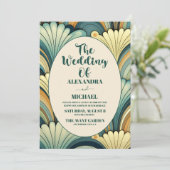 QR Code Boho Retro Floral Wedding  Einladung (Stehend Vorderseite)