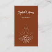QR-Code | Boho Rose Floral Moon Terracotta Visitenkarte (Vorderseite)